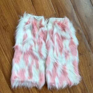 Furry leg warmer for women faux fur boots cover costumes